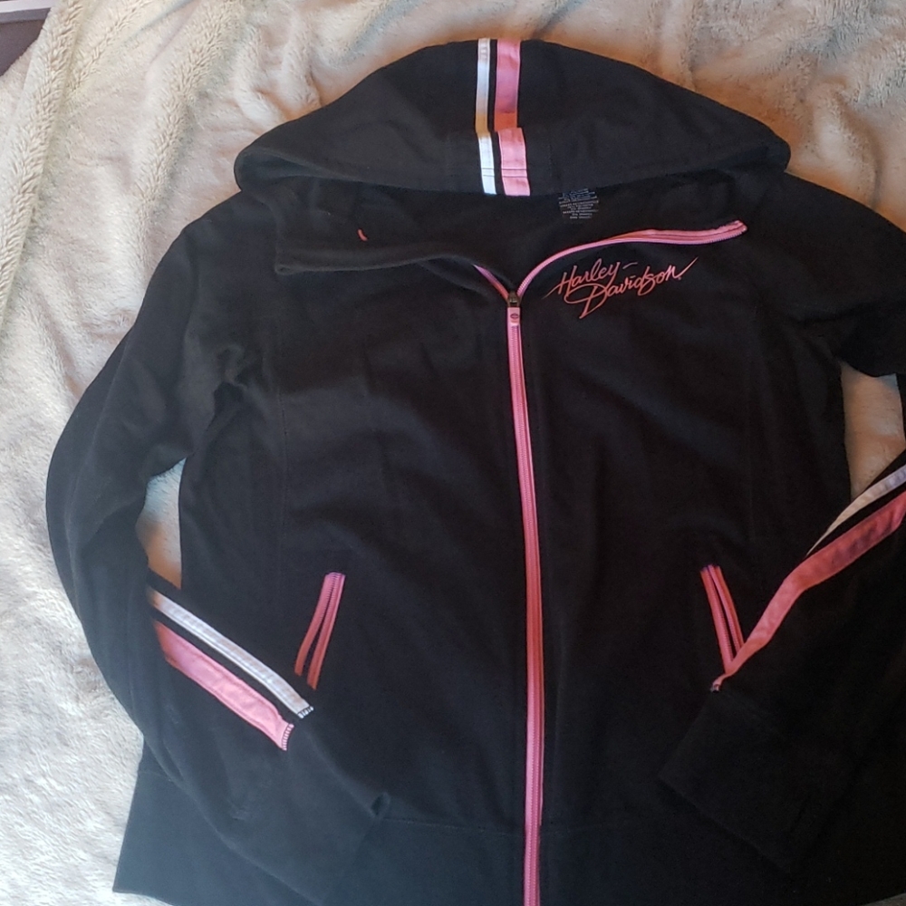 Womens harley davidson pink label zip hoodie